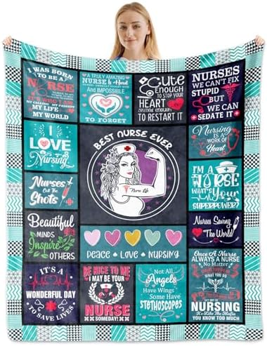 HCDER Nurse Throw Blanket 60x50 Soft Warm Gift for Nurses