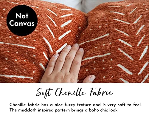 BlissBlush Brick Red Boho Body Pillow Cover 20x54 1