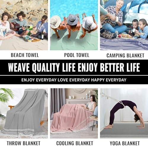 Genovega Boho Beige Throw Blanket for Home Decor