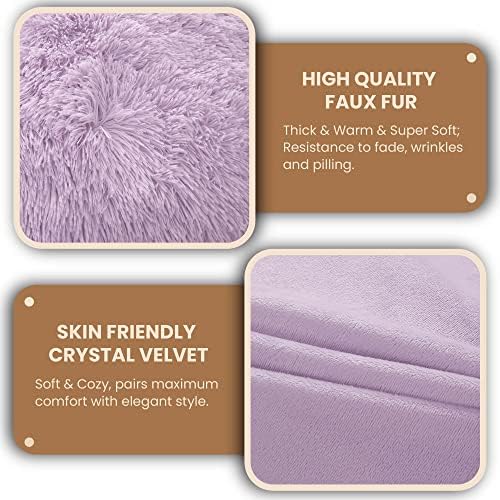 MEGO Fluffy Body Pillow Cover - Lavender Light Purple