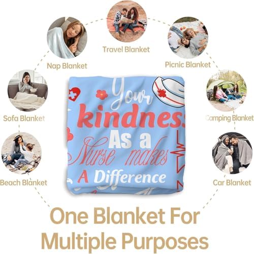 Nurse Gift Blanket 50x60 - Soft Flannel Throw with Medical Symbols 1