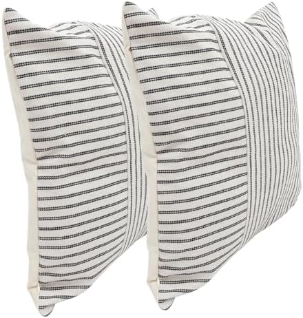 Zerodeko 2pcs Square Cotton Linen Pillow Covers