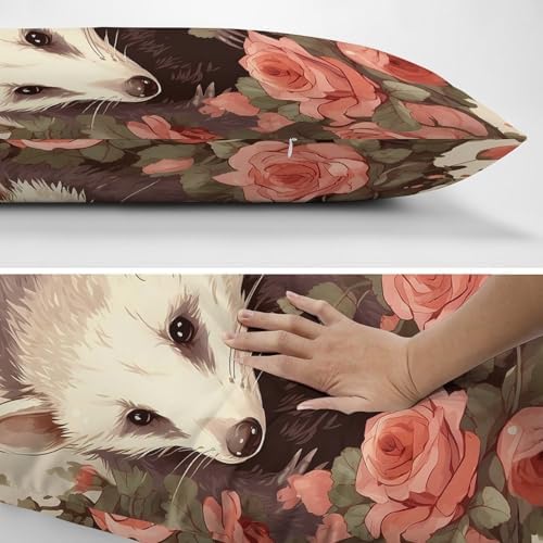 VFMNT Pillowcase Opossum and Roses Throw Cover