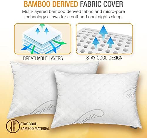WonderSleep Adjustable Loft-Shredded Memory Foam Pillow Set of 2