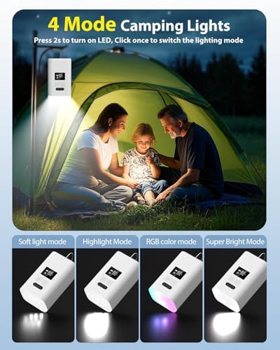 ZOPOM Portable Air Pump with LED Light and 5 Nozzles 1