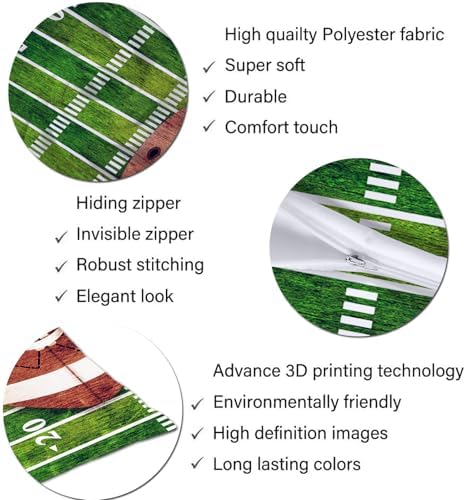 DINJUNA Football Field Pillow Cover 20x54 Inches