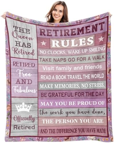 Kazdan Retirement Gift Blanket 50x60 for Women