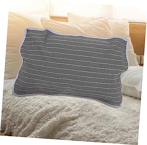ERINGOGO 2Pcs Breathable Pillow Towels with Zip Gray Striped Design