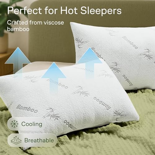 Cloud-Like Pillow Protectors with Zipper - 2-Pack White