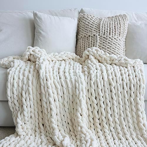 Maetoow Chenille Chunky Knit Throw Blanket - 30x40 Inch