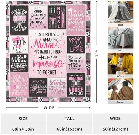 Nurse Gifts for Women Throw Blanket 60 x 50