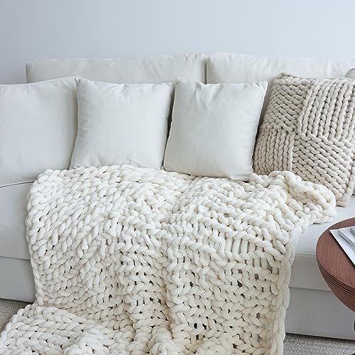 Maetoow Chenille Chunky Knit Throw Blanket - 30x40 Inch