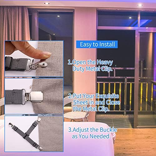 Fitted Sheet Straps 4PCS Sturdy Bed Sheet Clips