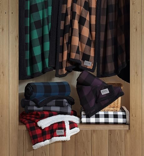 Eddie Bauer Cabin Plaid Red Throw Blanket