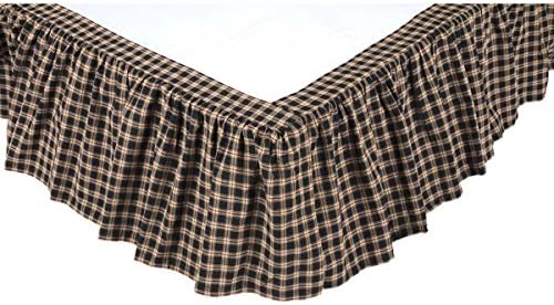 VHC Brands Bingham Star Check Queen Bed Skirt