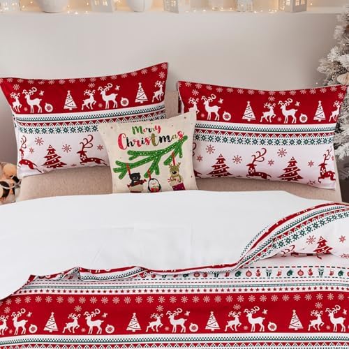 Luxudecor Christmas Pillow Covers 20x28 Inch 2 Pack