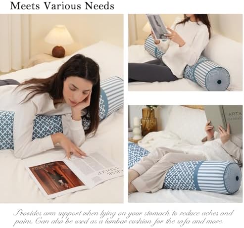 47 Inch Round Body Pillow for Adults Detachable Cover