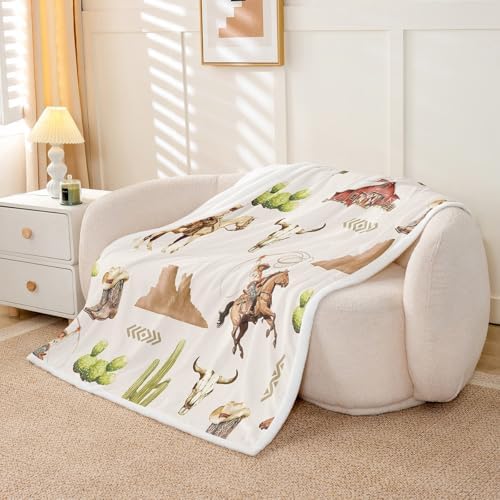 Feelyou Kids Cowboy Blanket for Bed and Couch