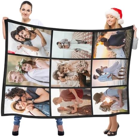 Personalized Photo Blanket for Couple 10th Anniversary Gift