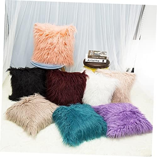 LIFKOME Fluffy Pillow Cover Purple Square Throw