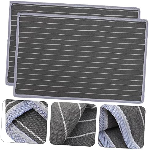 2pcs Gray Stripe Skid Pillow Protectors Breathable Travel Pillowcase Towels