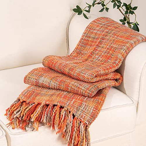 BATTILO HOME Rust Orange Throw Blanket 50x60 1