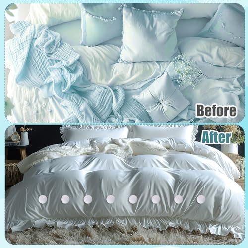 16pcs Durable Duvet Button Fasteners with Non-Slip Clips