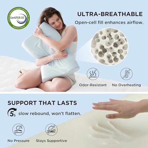 Bedsure Memory Foam Neck Support Pillow for Cervical Relief
