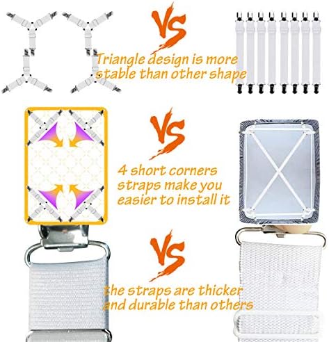 Ultrashang Bed Sheet Straps Fasteners 2-Set Adjustable