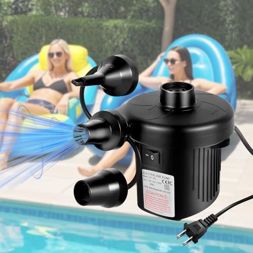 SOGLIM Electric Air Pump with 3 Nozzles for Inflatables