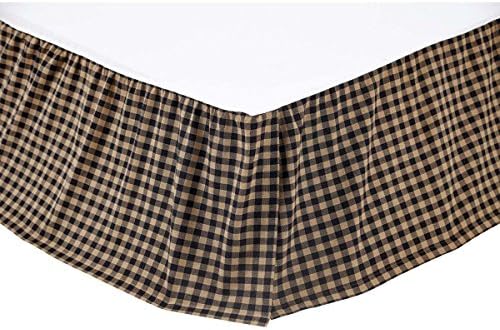 VHC Brands Check Bed Skirt Twin 39x76x16 Country Rustic