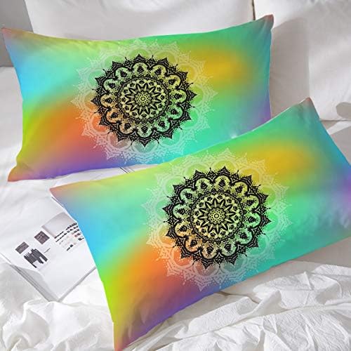 BlessLiving Watercolor Mandala Pillow Covers Set of 2