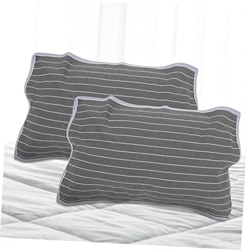 CONGARTENO 2pcs Breathable Skid Pillow Towels with Grey Stripe Design