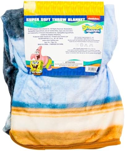 Silver Buffalo Spongebob Squarepants Captain Painty Pirate Fleece Throw 45x60