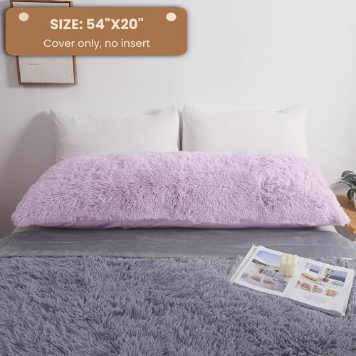 MEGO Fluffy Body Pillow Cover - Lavender Light Purple
