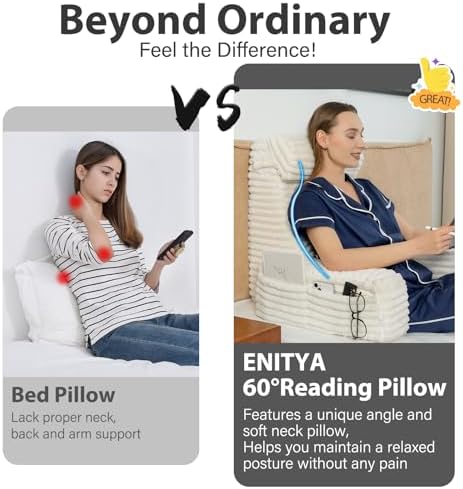 ENITYA Reading Pillow for Bed Sitting Up