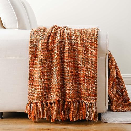BATTILO HOME Rust Orange Throw Blanket 50x60 1