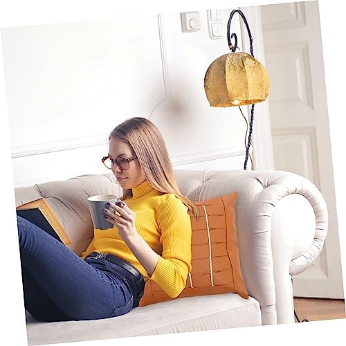 IMIKEYA Pu Leather Throw Pillow Cover - Simple Style Decor
