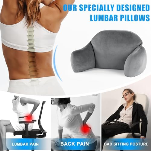 MABOZOO Recliner Lumbar Support Pillow Grey
