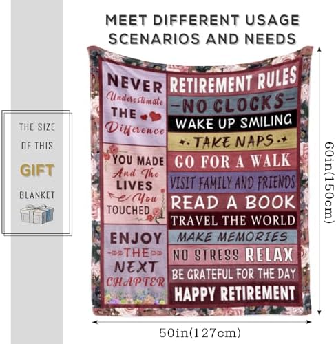 Spwasplo Retirement Gift for Woman 60x50 Flannel Throw