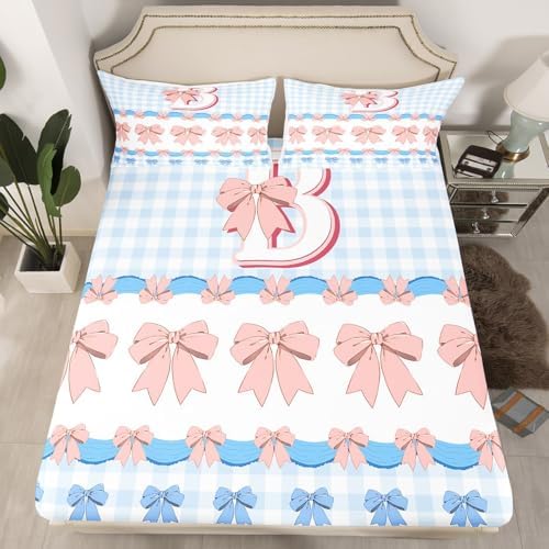 Castle Fairy Pink Bowknot Initial Mattress Protector Twin Size