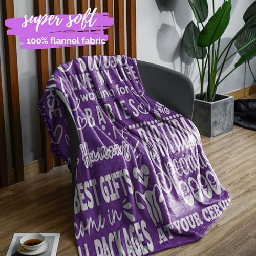 InnoBeta Nurse Gifts for Women Purple Throw Blanket 50 x 65 Inches