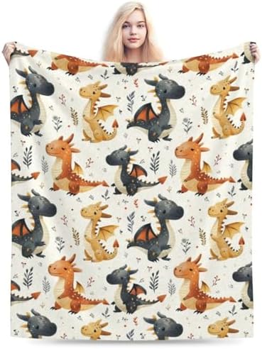 Fuzawet Dragon Throw Blanket - 40X50 Super Soft Cozy Fleece
