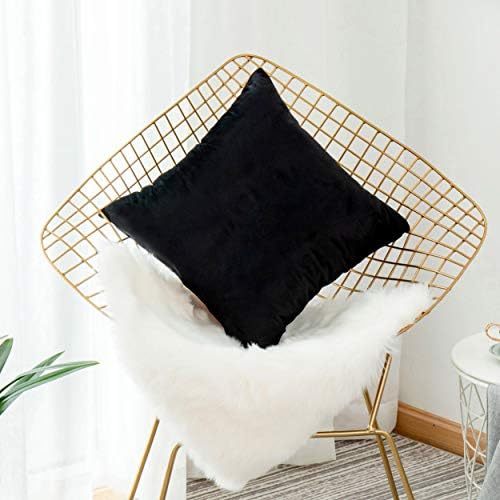 Home Brilliant Velvet Throw Pillow Cover 18x18 Inches Black