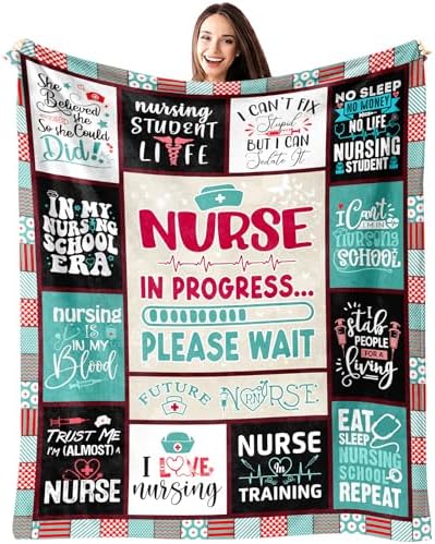 Nursing Student Throw Blanket 60x50 Nurse Appreciation Gift