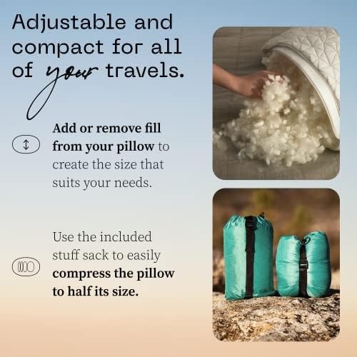 Coop Home Goods Adjustable Travel Pillow 19x13 Memory Foam