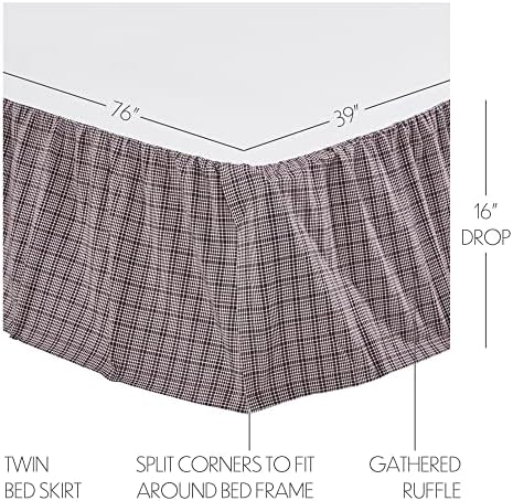 VHC Brands Florette Twin Bed Skirt Brown 39x76