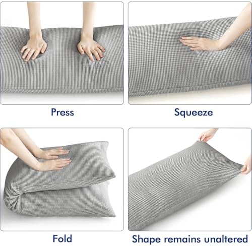 MIULEE 20x60 Memory Foam Body Pillow with Cooling Waffle Fabric 1