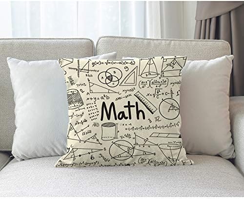 Moslion Education Pillow Cover 18x18 Inch Cotton Linen Square Decor