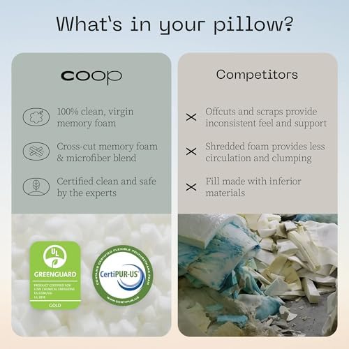Coop Home Goods Adjustable Travel Pillow 19x13 Memory Foam